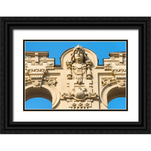 Art Nouveau building on Alberta Street in central Riga-Latvia Black Ornate Wood Framed Art Print with Double Matting by Su, Keren