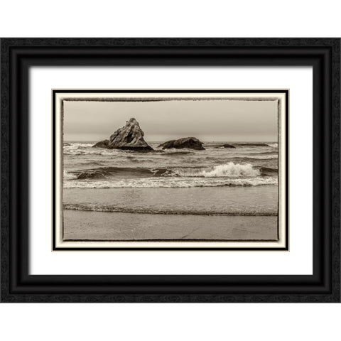 Usa-Oregon-Bandon Bandon Beach Black Ornate Wood Framed Art Print with Double Matting by Looney, Hollice