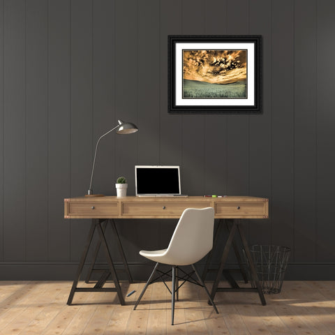USA-Washington State-Palouse-wheat field and clouds Black Ornate Wood Framed Art Print with Double Matting by Eggers, Terry