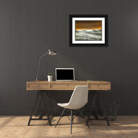 USA-Washington State-Palouse region-Rolling Hills of wheat Black Ornate Wood Framed Art Print with Double Matting by Eggers, Terry