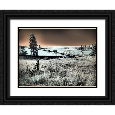 USA-Washington State-Palouse region-Bridge across Palouse river Black Ornate Wood Framed Art Print with Double Matting by Eggers, Terry