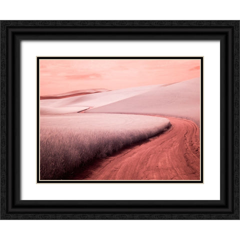 USA-Washington State-Palouse region-winding backcountry road through wheat fields Black Ornate Wood Framed Art Print with Double Matting by Eggers, Terry