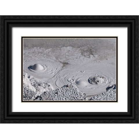USA-Wyoming-Yellowstone National Park-Atrists Paintpots-Boiling hot mud pots Black Ornate Wood Framed Art Print with Double Matting by Hopkins, Cindy Miller