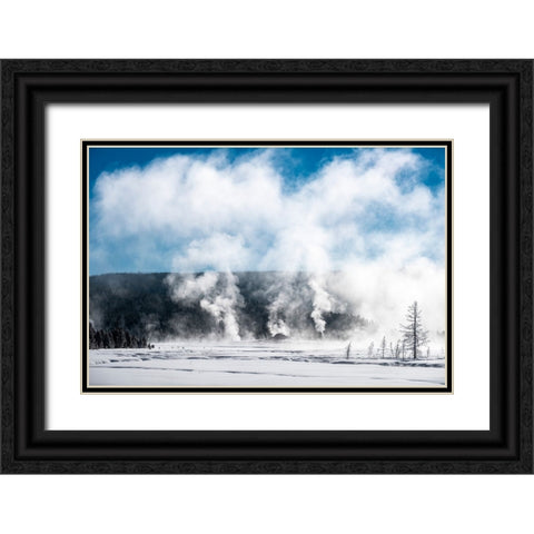 USA-Yellowstone-Norris Geyser Basin Black Ornate Wood Framed Art Print with Double Matting by Theodore, George and Marilu