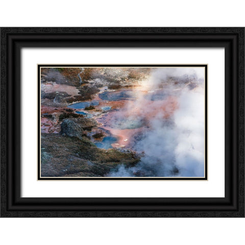 Yellowstone National Park-USA-Wyoming Artists Paintpots Black Ornate Wood Framed Art Print with Double Matting by Sienda, Jolly