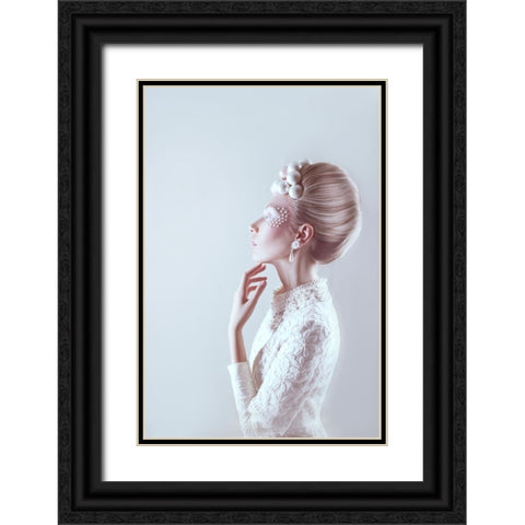 Christmas Ornament Black Ornate Wood Framed Art Print with Double Matting by marinastudio