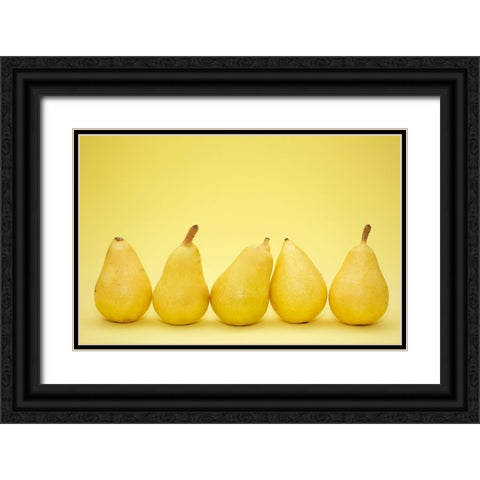 Five Pears Black Ornate Wood Framed Art Print with Double Matting by Saratonina, Sarah