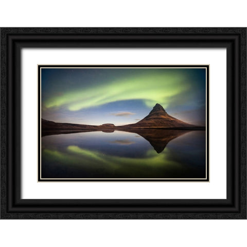 Silent Eruption Black Ornate Wood Framed Art Print with Double Matting by Svoboda MQEP, Peter