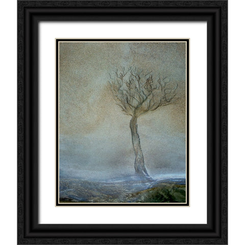 Lonely Tree Black Ornate Wood Framed Art Print with Double Matting by Talen, Nel