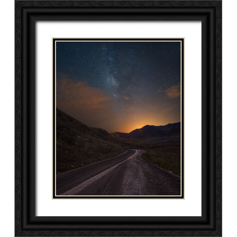 Dirt Road Black Ornate Wood Framed Art Print with Double Matting by BS., Dani