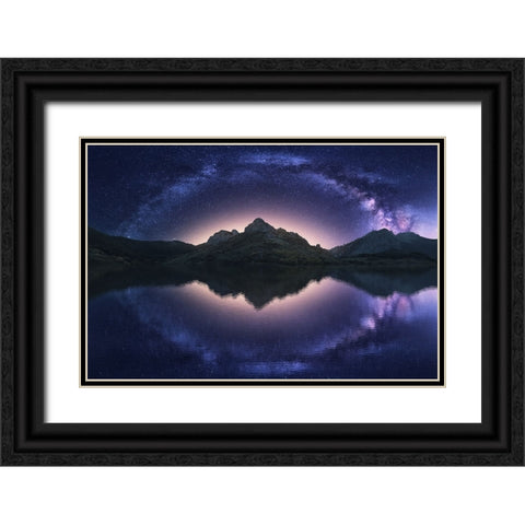 Celestial Illusion Black Ornate Wood Framed Art Print with Double Matting by F. Turienzo, Carlos