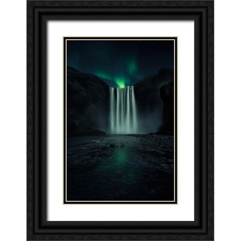 Green Night Black Ornate Wood Framed Art Print with Double Matting by Ruiz Dueso, Jorge