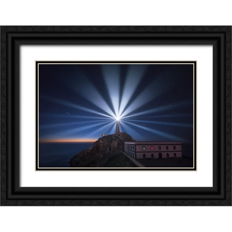 Light The Night Black Ornate Wood Framed Art Print with Double Matting by F. Turienzo, Carlos