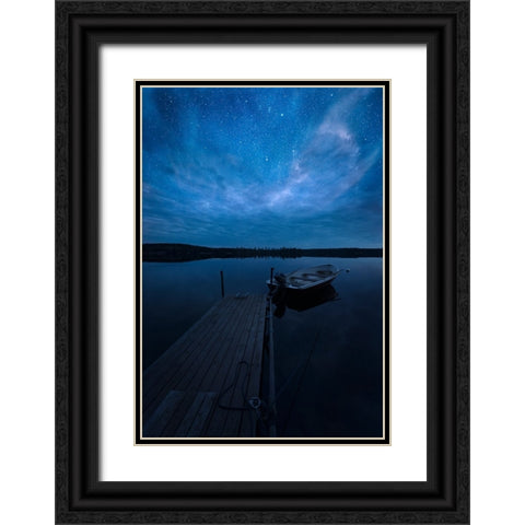 Night Black Ornate Wood Framed Art Print with Double Matting by Lindsten, Christian