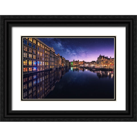 Galactic Damrak Black Ornate Wood Framed Art Print with Double Matting by F. Turienzo, Carlos