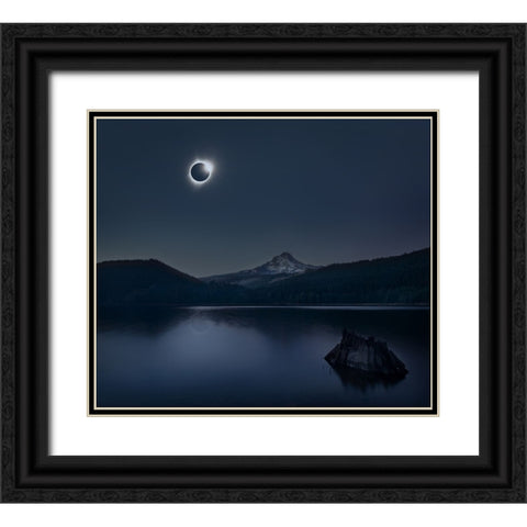 Peaceful Black Ornate Wood Framed Art Print with Double Matting by Poreider, Annie