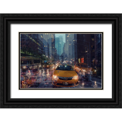 NYC 4 Black Ornate Wood Framed Art Print with Double Matting by Della Latta, Massimo