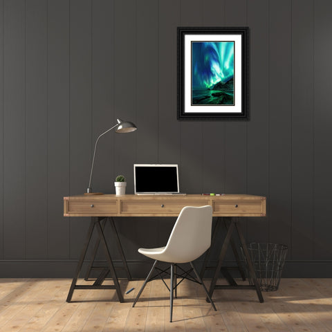 Haukland Beach Black Ornate Wood Framed Art Print with Double Matting by Fleckenstein, Martin