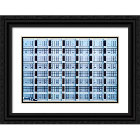 The Waiting Car Black Ornate Wood Framed Art Print with Double Matting by Flour, Piet