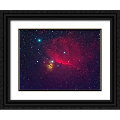 Horse Head The Dark Nebula Black Ornate Wood Framed Art Print with Double Matting by Auf dem, Andrea