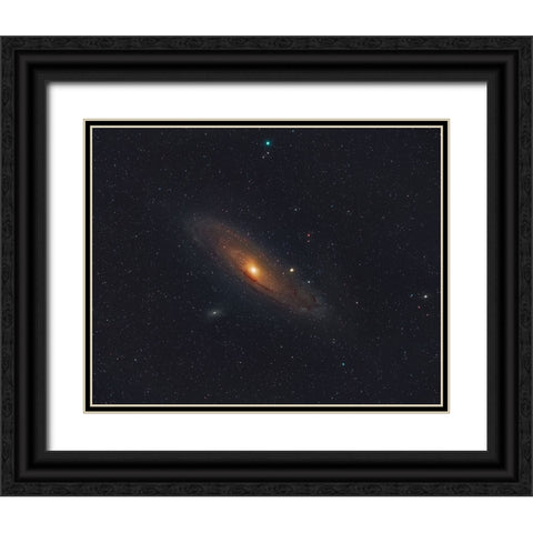 Andromeda Galaxy Black Ornate Wood Framed Art Print with Double Matting by Auf dem, Andrea