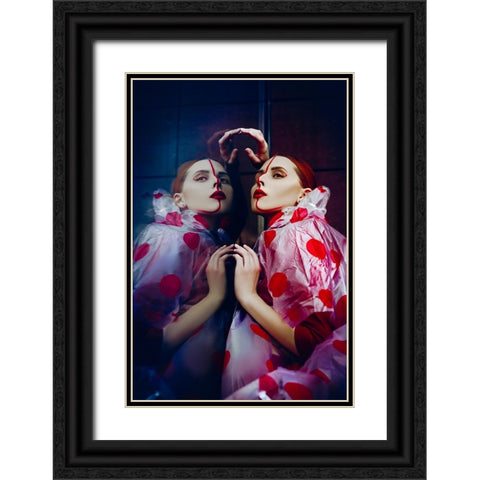 Double Red Line Black Ornate Wood Framed Art Print with Double Matting by Bolgov, Ruslan