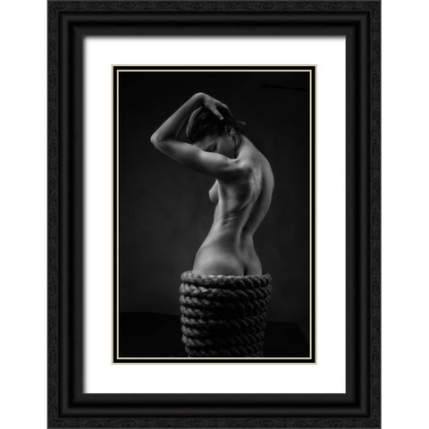 Woven Dress Black Ornate Wood Framed Art Print with Double Matting by Valevicius, Aurimas