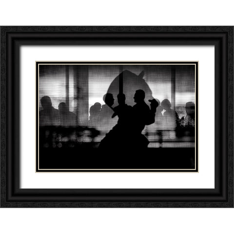 Silent Reflection Black Ornate Wood Framed Art Print with Double Matting by Khemkum, Ekkachai