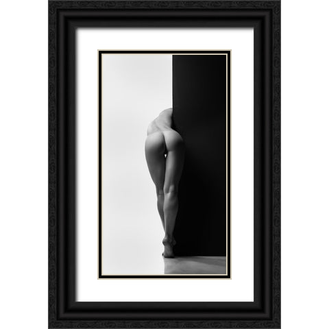 Yin Yang Black Ornate Wood Framed Art Print with Double Matting by Valevicius, Aurimas