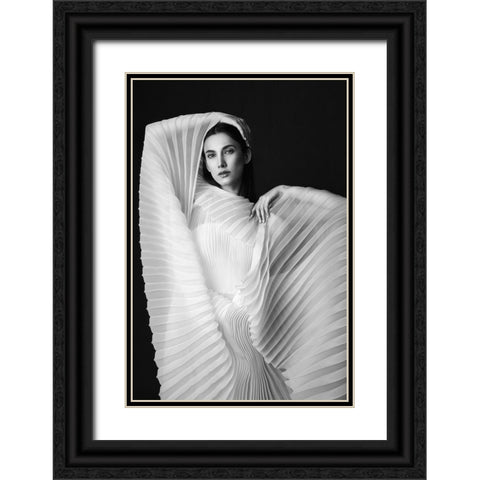 Agnes Black Ornate Wood Framed Art Print with Double Matting by Naderi, Peyman