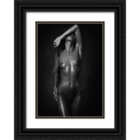 Stas Black Ornate Wood Framed Art Print with Double Matting by Rise, Zachar