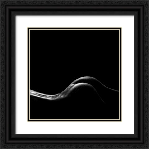Line Black Ornate Wood Framed Art Print with Double Matting by Antonik