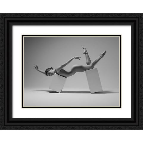 Studio Swimmer Black Ornate Wood Framed Art Print with Double Matting by Catchlight Studio