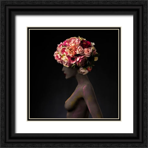 Roots A Flowers Black Ornate Wood Framed Art Print with Double Matting by Sanchez, Alfredo