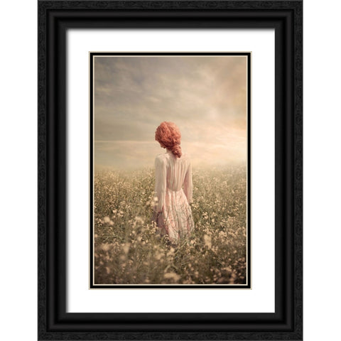 Field In Pastel Black Ornate Wood Framed Art Print with Double Matting by Neer, Ildiko