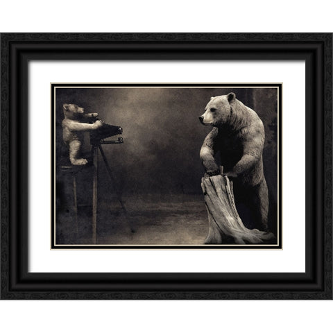 Hold That Black Ornate Wood Framed Art Print with Double Matting by Hummel, Jeffrey