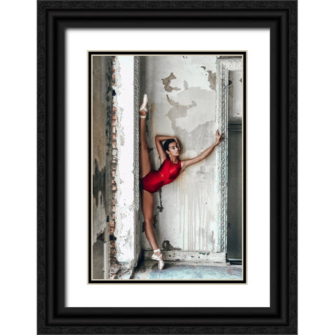 Red Passion Black Ornate Wood Framed Art Print with Double Matting by Bolgov, Ruslan