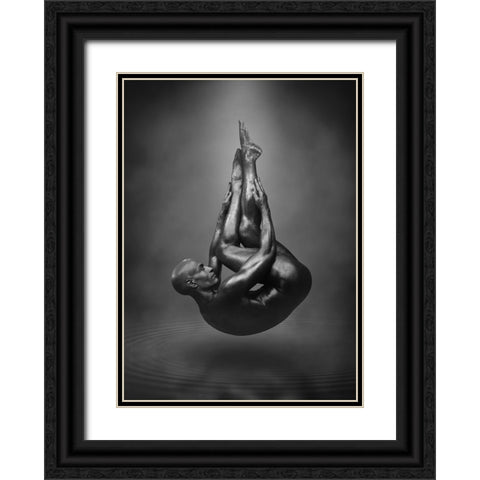 Drop Black Ornate Wood Framed Art Print with Double Matting by DDiArte