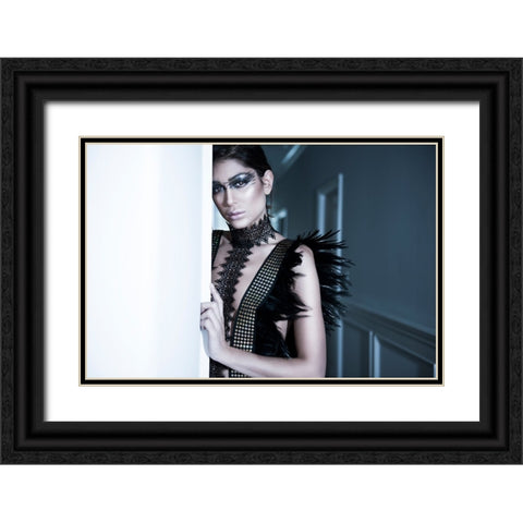 Dark Beauty Black Ornate Wood Framed Art Print with Double Matting by Rozenzvig, Carmit