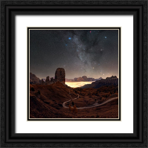 Ghosts Of Cinque Torri Black Ornate Wood Framed Art Print with Double Matting by Smid Master, Jan