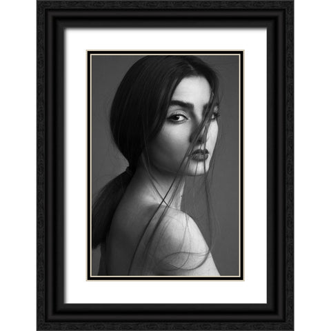 Saghar Black Ornate Wood Framed Art Print with Double Matting by behnamkhoramshahi