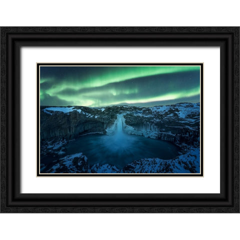 Aurora Borealis Black Ornate Wood Framed Art Print with Double Matting by Martin Castan, David
