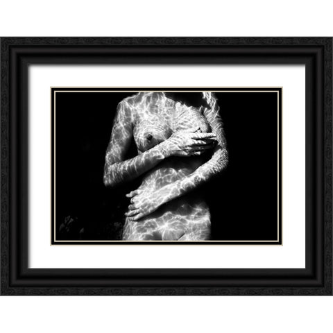 Underwater Nude I Black Ornate Wood Framed Art Print with Double Matting by Ross, Francisco
