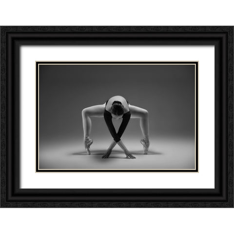 Elegant Black Ornate Wood Framed Art Print with Double Matting by Li, Rob