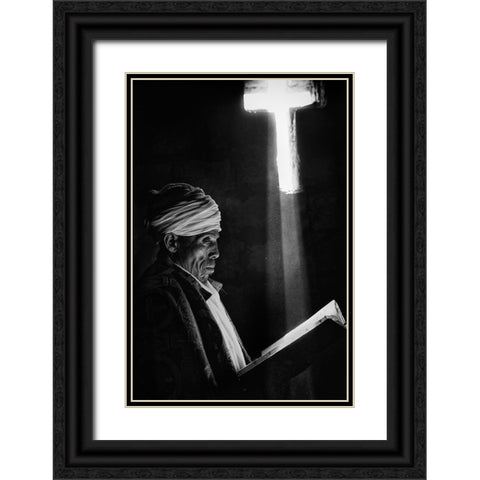 The Holy Book Black Ornate Wood Framed Art Print with Double Matting by Cavalli, Giovanni