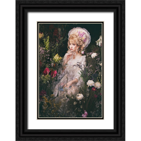 Weddingdoll Black Ornate Wood Framed Art Print with Double Matting by Kiyota, Daisuke