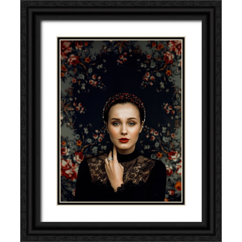 Spring Carousel Black Ornate Wood Framed Art Print with Double Matting by marinastudio