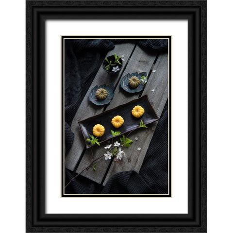 Japanese Rice Cake Black Ornate Wood Framed Art Print with Double Matting by W., Catherine