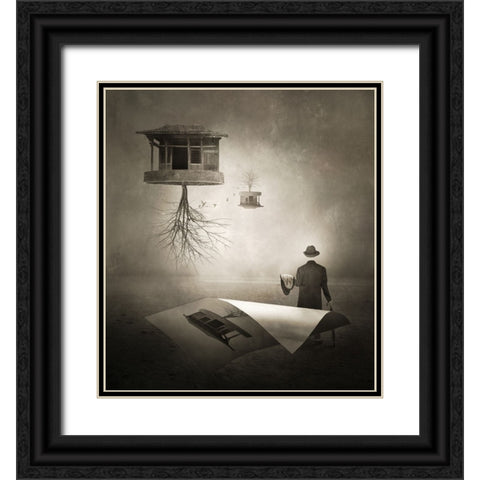 Untitled Black Ornate Wood Framed Art Print with Double Matting by XibiaoHuang