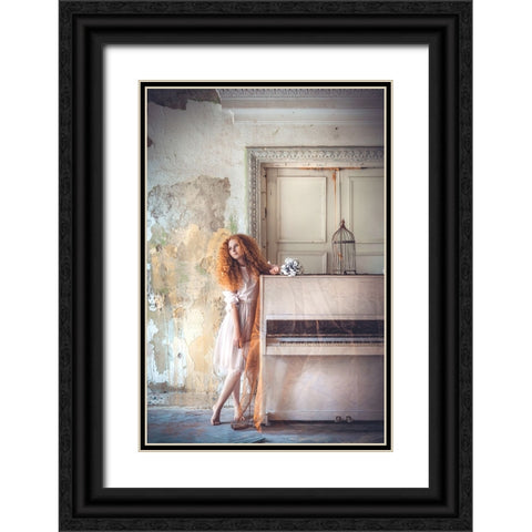 Redhead Muse Black Ornate Wood Framed Art Print with Double Matting by Bolgov (Axe), Ruslan